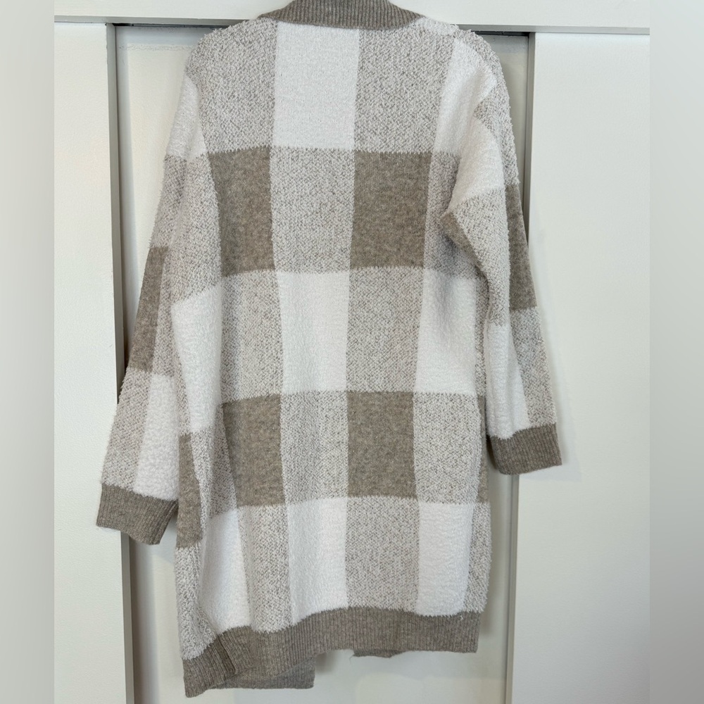 SO ME Beige and White Checkered Cardigan New - Picture 7 of 10